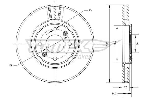 TOMEX brakes Bremseskive TX 70-24 Skive TOMEX brakes 407 TX 70-24 billig