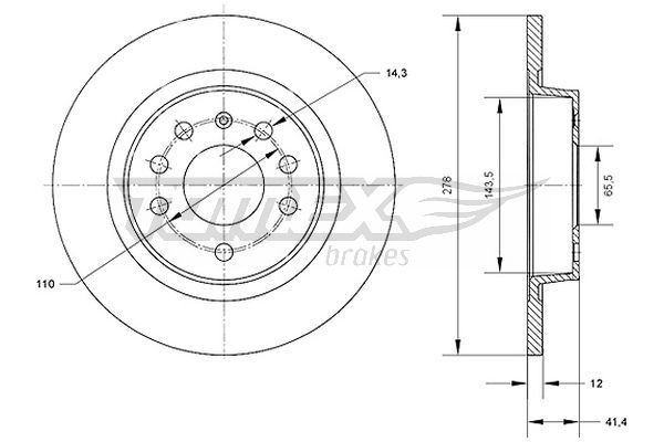 TOMEX brakes Piduriketas TX 70-81 Piduriketas TOMEX brakes Chevrolet AVEO TX 70-81