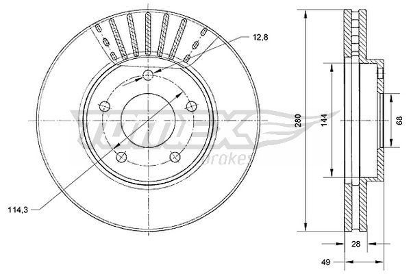 Disque de frein TOMEX brakes TX 71-00 TOMEX brakes TX 71-00 Disques de frein avant et arrière Nissan MAXIMA 2003