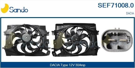 SANDO Electric Motor, radiator fan SEF71008.0 DACIA DOKKER SANDO electric motor, radiator fan SEF710080