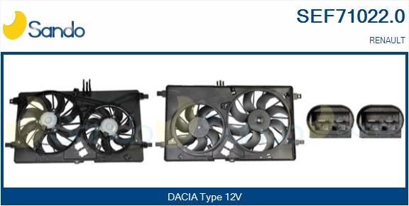 SANDO Elektromotor, kølerventilator SEF71022.0 SANDO SEF71022.0 Elektromotor, kølerventilator Renault Koleos 2 billig
