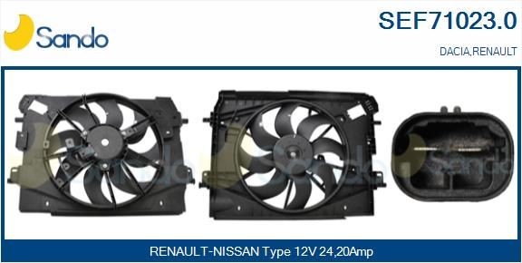 SANDO Kjølevite, radiator SEF71023.0 Elektromotor, radiator ventilator SANDO Renault CLIO SEF71023.0