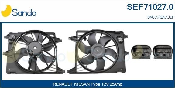 SANDO Electric Motor, radiator fan SEF71027.0 Dacia DOKKER SANDO electric motor, radiator fan SEF710270