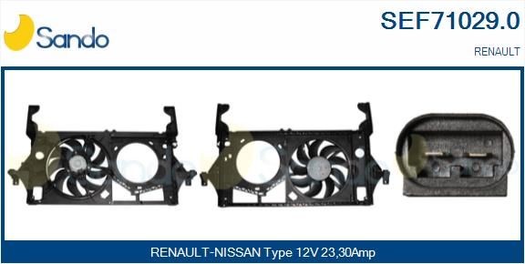 SANDO Kjølevite, radiator SEF71029.0 Elektromotor, radiator ventilator SANDO Renault CLIO SEF71029.0