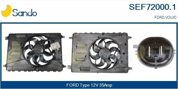 SANDO Moteur électrique, ventilateur pour radiateurs SEF72000.1 Moteur électrique, ventilateur pour radiateurs SANDO XC60 SEF72000.1 pas cher