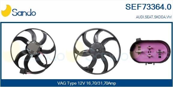 SANDO Kjølevifte SEF73364.0 SEF73364.0 Kjølevifte SKODA SUPERB SANDO