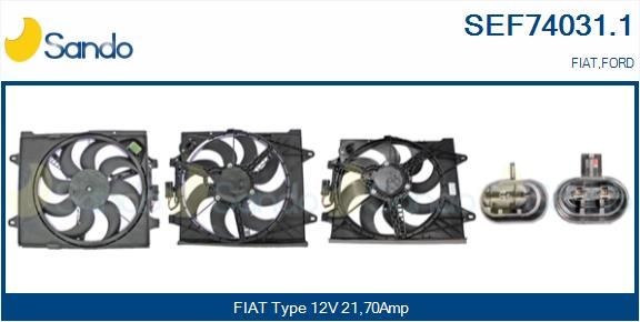 SANDO Motor eléctrico, ventilador do radiador SEF74031.1 Motor eléctrico, ventilador do radiador SANDO Ford TRANSIT CUSTOM SEF74031.1