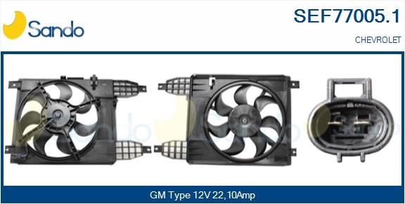 SANDO Elmotor, kylarfläkt SEF77005.1 SANDO SEF77005.1 elmotor, kylarfläkt Aveo / Kalos Sedan (T250, T255) pris
