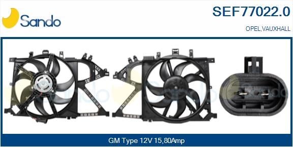 SANDO Μοτέρ, βεντιλατέρ ψυγείου SEF77022.0 SANDO SEF77022.0 Μοτέρ, βεντιλατέρ ψυγείου Opel Astra B16 τιμες