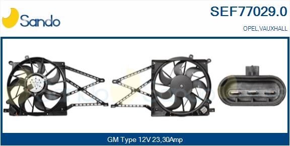 SANDO Elmotor, kylarfläkt SEF77029.0 OPEL elmotor, kylarfläkt SANDO SEF77029.0