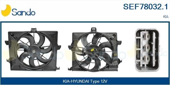 SANDO Kjølevite, radiator SEF78032.1 SANDO SEF78032.1 Elektromotor, radiator ventilator Kia Cerato LD pris