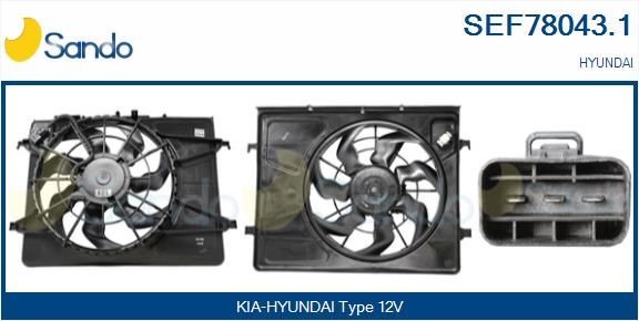 SANDO Elektromotor, kølerventilator SEF78043.1 SANDO SEF78043.1 Hyundai i30 II Stationcar Elektromotor, kølerventilator pris