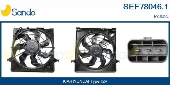 SANDO Μοτέρ, βεντιλατέρ ψυγείου SEF78046.1 Μοτέρ, βεντιλατέρ ψυγείου SANDO Hyundai KONA SEF78046.1