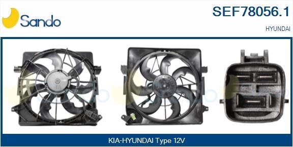 SANDO Μοτέρ, βεντιλατέρ ψυγείου SEF78056.1 Μοτέρ, βεντιλατέρ ψυγείου SANDO Hyundai KONA SEF78056.1