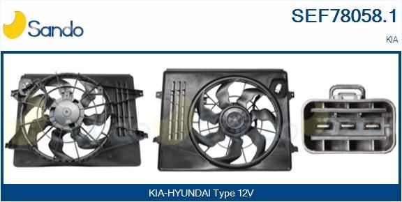 SANDO Kjølevite, radiator SEF78058.1 SANDO SEF78058.1 Elektromotor, radiator ventilator Kia Cerato LD billige