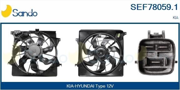 SANDO Moteur électrique, ventilateur pour radiateurs SEF78059.1 SANDO SEF78059.1 Moteur électrique, ventilateur pour radiateurs Kia Rio JB pas cher