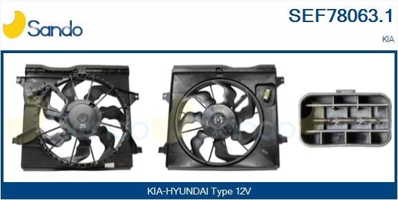 SANDO Moteur électrique, ventilateur pour radiateurs SEF78063.1 SANDO SEF78063.1 Moteur électrique, ventilateur pour radiateurs Kia Rio JB pas cher