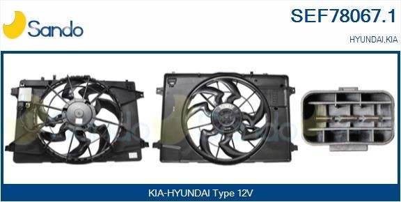 SANDO Elektromotor, kølerventilator SEF78067.1 SANDO SEF78067.1 Hyundai i30 II Stationcar Elektromotor, kølerventilator originale pris
