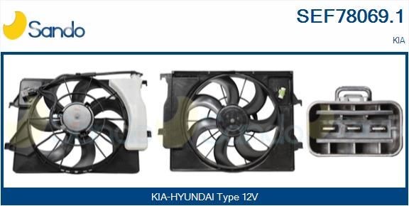 SANDO Elmotor, kylarfläkt SEF78069.1 SANDO SEF78069.1 elmotor, kylarfläkt Kia Sportage je pris