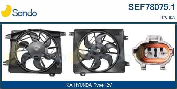 SANDO Μοτέρ, βεντιλατέρ ψυγείου SEF78075.1 SEF78075.1 Μοτέρ, βεντιλατέρ ψυγείου HYUNDAI KONA SANDO