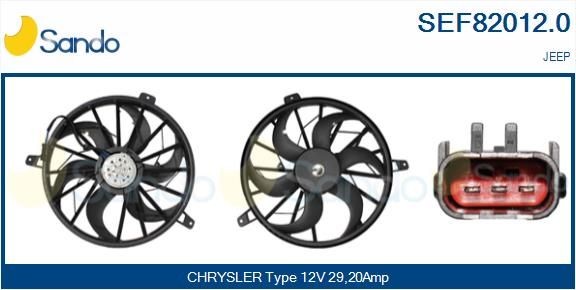 SANDO Kjølevite, radiator SEF82012.0 SEF82012.0 Elektromotor, radiator ventilator JEEP PATRIOT SANDO