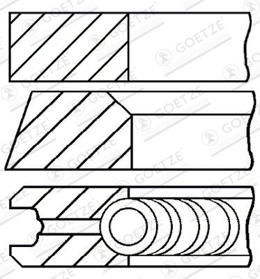 GOETZE ENGINE Zuigerveerset 08-318700-10 GOETZE ENGINE 08-318700-10 Zuigerringen Opel OMEGA originele