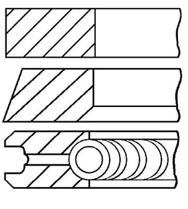 Jogo de segmentos do êmbolo GOETZE ENGINE 08-336500-00 GOETZE ENGINE 08-336500-00: Anéis de compressão Renault Symbol 2001