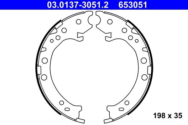 ATE Ganasce freno a mano 03.0137-3051.2 ATE 03.0137-3051.2 Ganasce freno a mano Honda Concerto HW originale prezzo