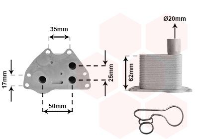 VAN WEZEL Oliekøler, motorolie 37013704 Oliekøler VAN WEZEL Lancia DEDRA 37013704