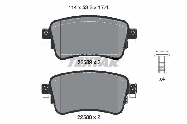 TEXTAR Brzdové doštičky/platničky 2258801 Športové brzdové doštičky TEXTAR Peugeot 308 2258801