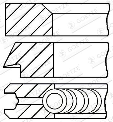 GOETZE ENGINE Virzuļa gredzenu komplekts 08-427700-00 GOETZE ENGINE 08-427700-00 Virzuļu gredzeni Renault CAPTUR orģinālās