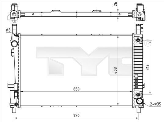TYC Køler, motorkøling 721-0020 721-0020 TYC Radiator Nissan billig