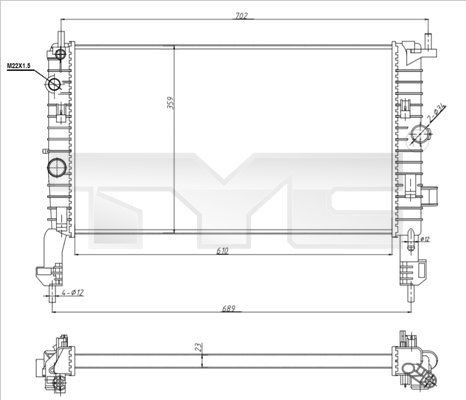 TYC Radiador, arrefecimento do motor 725-0048-R Radiadores refrigeração TYC ASTRA 725-0048-R baratos
