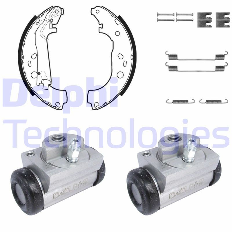 DELPHI Bremsensatz, Trommelbremse KP1144 KP1144 DELPHI Trommelbremsen-Set PEUGEOT Kosten