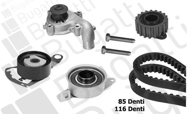 BUGATTI Water pump and timing belt kit KBU0247A BUGATTI KBU0247A Ford Escort Classic Turnier ANL timing belt and water pump cost