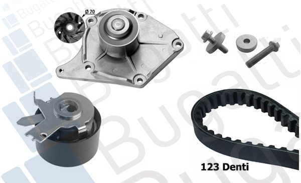 BUGATTI Wasserpumpe + Zahnriemensatz KBU10011A KBU10011A Zahnriemensatz mit Wasserpumpe NISSAN INTERSTAR BUGATTI kaufen