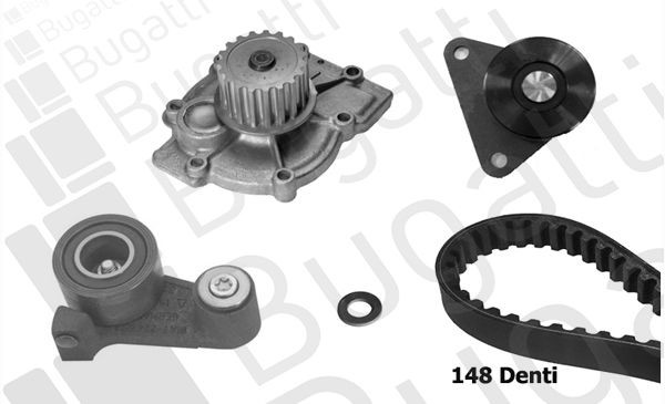 BUGATTI Water pump and timing belt kit KBU10138A BUGATTI KBU10138A genuine 960 II Saloon (964) drive belt kit price