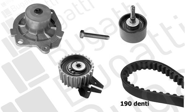 BUGATTI Water pump and timing belt kit KBU5013A NISSAN BUGATTI cambelt and water pump kit KBU5013A