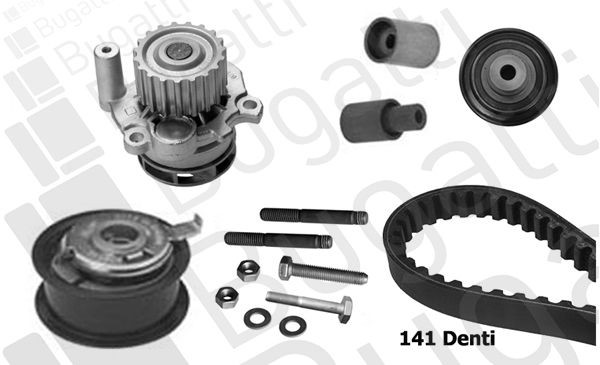 BUGATTI Veepump + hammasrihmakomplekt KBU5116B Veepump + hammasrihma komplekt BUGATTI Volkswagen TOURAN KBU5116B