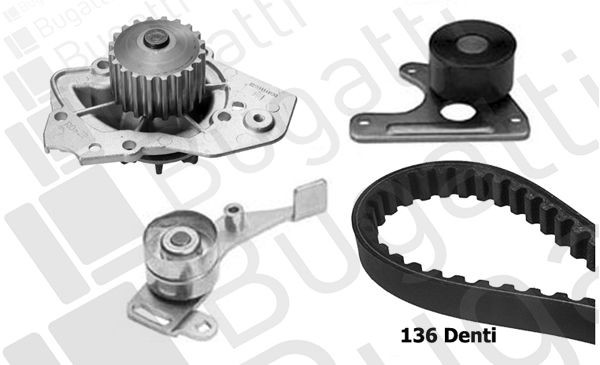 BUGATTI Water pump and timing belt kit KBU5502A BUGATTI KBU5502A PEUGEOT J5 Van (290) cambelt and water pump replacement