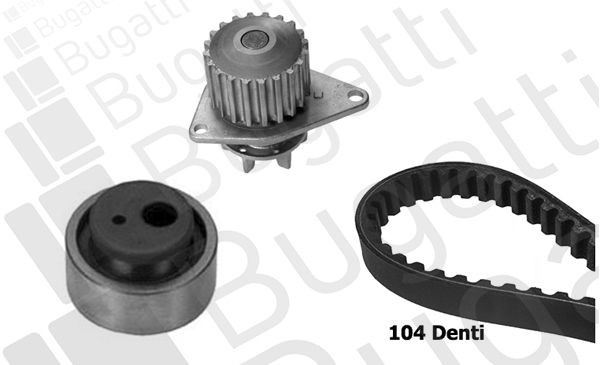 BUGATTI Registerreimsett med vannpumpe KBU5504A KBU5504A Vannpumpe + registerreimsett PEUGEOT 405 BUGATTI