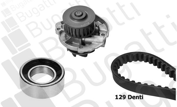 BUGATTI Registerreimsett med vannpumpe KBU5943B Registerreimsett BUGATTI Fiat SCUDO KBU5943B