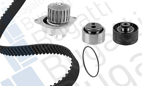 BUGATTI Registerreimsett med vannpumpe KBU7404B Vannpumpe + registerreimsett BUGATTI Peugeot 405 KBU7404B