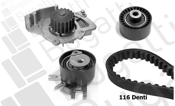 BUGATTI Bomba de água + kit de correia dentada KBU7409A Jogo de correias dentadas BUGATTI GRANDE PUNTO KBU7409A baratos