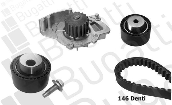 BUGATTI Bomba de água + kit de correia dentada KBU7409C Kit de distribuição BUGATTI GRANDE PUNTO KBU7409C baratos