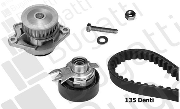 BUGATTI Veepump + hammasrihmakomplekt KBU8707A Veepump + hammasrihma komplekt BUGATTI TOURAN KBU8707A odav