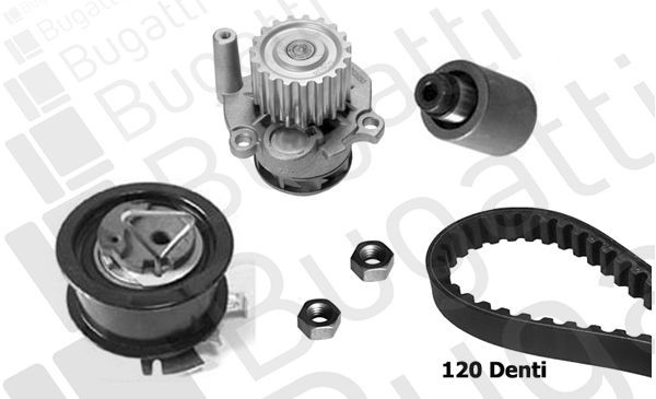 BUGATTI Wasserpumpe + Zahnriemensatz KBU8712B Zahnriemen und Wasserpumpe BUGATTI Nissan INTERSTAR KBU8712B