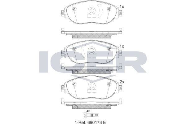 ICER Pastilhas de travão 182018-204 Calços de travão ICER A7 182018-204 baratos