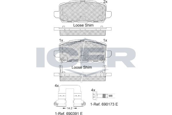 ICER Remblokken 182312 Remblokkenset ICER ELEMENT 182312 goedkoop