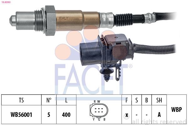 FACET Αισθητήρας λάμδα 10.8393 FACET 10.8393 γνήσια Αισθητήρας λάµδα V60 I Van / Combi (155) κόστος